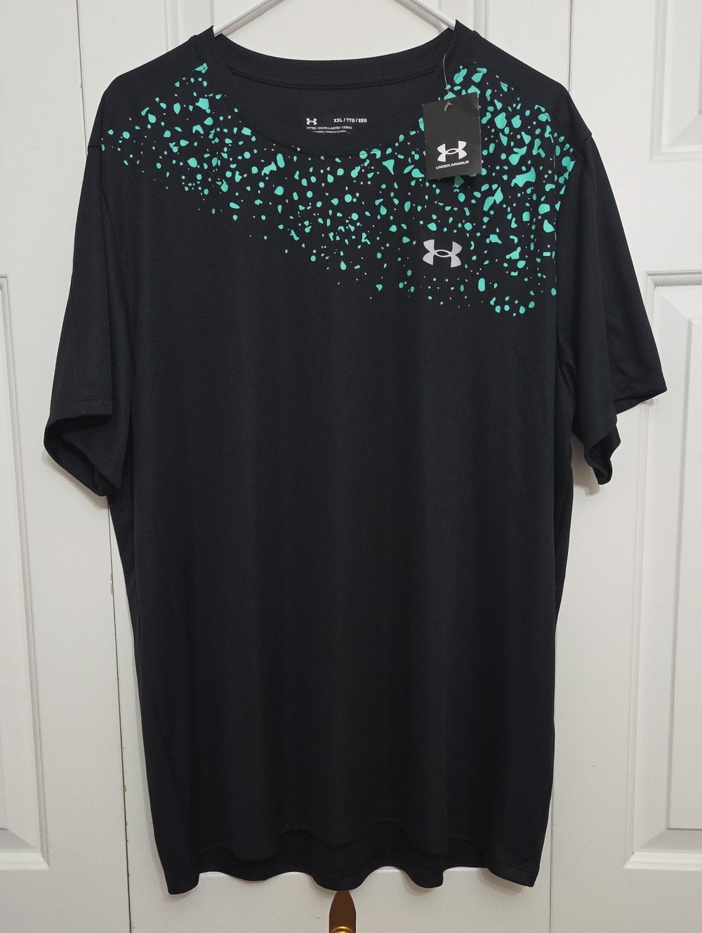 NWT Under Armour Speed Stride Short Sleeve Training Tee Black Jade/ XXL